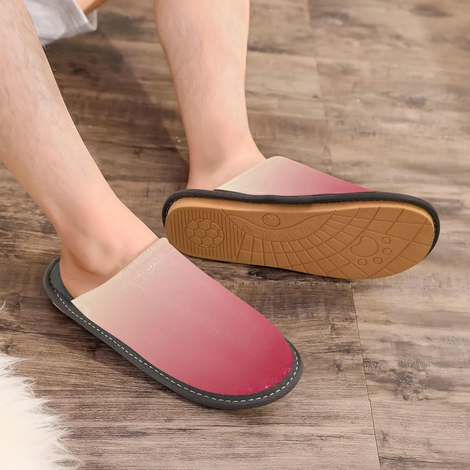Yellow Lavender Gradient House Slippers for Women Men Non-Slip Comfy Slippers