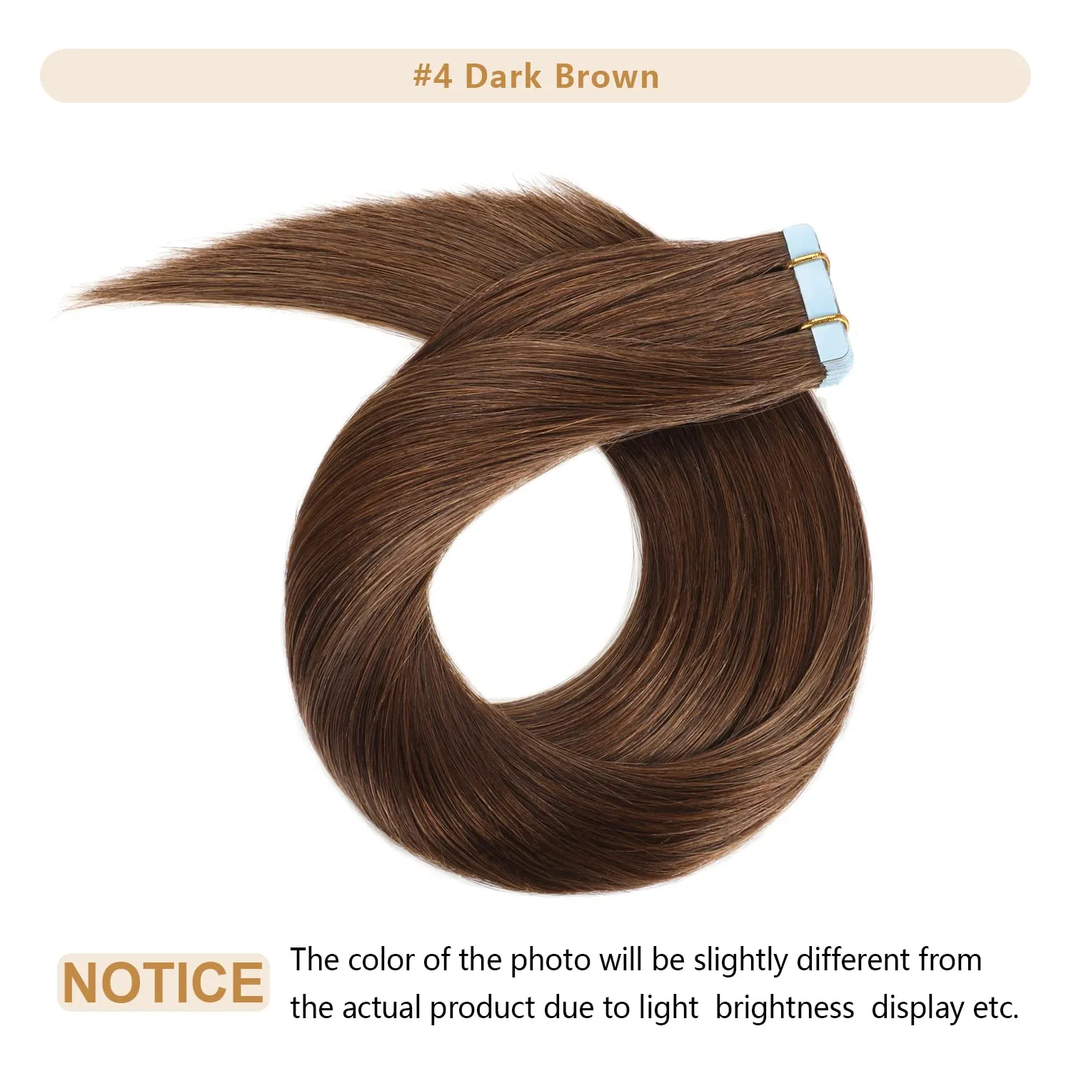 YILITE Tape in Hair Extensions #4 Medium Brown Color Remy Human Hair Silky Straight Seamless Skin Weft Real Natural Hair Tape in Extensions 20pcs 40g 14 inches