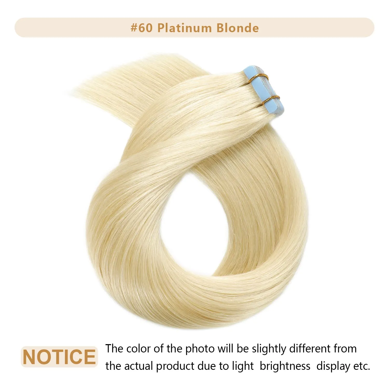 YILITE Tape in Hair Extensions - Real Human Hair, 60 Platinum Blonde, 16 Inch, Invisible, 40g, Natural, 20 Pcs (16 Inches #60)
