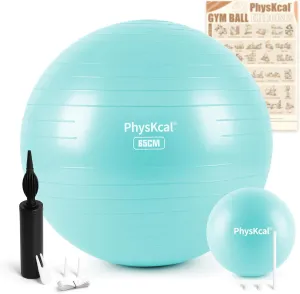 Yoga Ball for Exercise, Pilates Set, 4 Sizes Fitness Ball for Workout, Birthing, Pregnancy, Physical Therapy- Pump Included