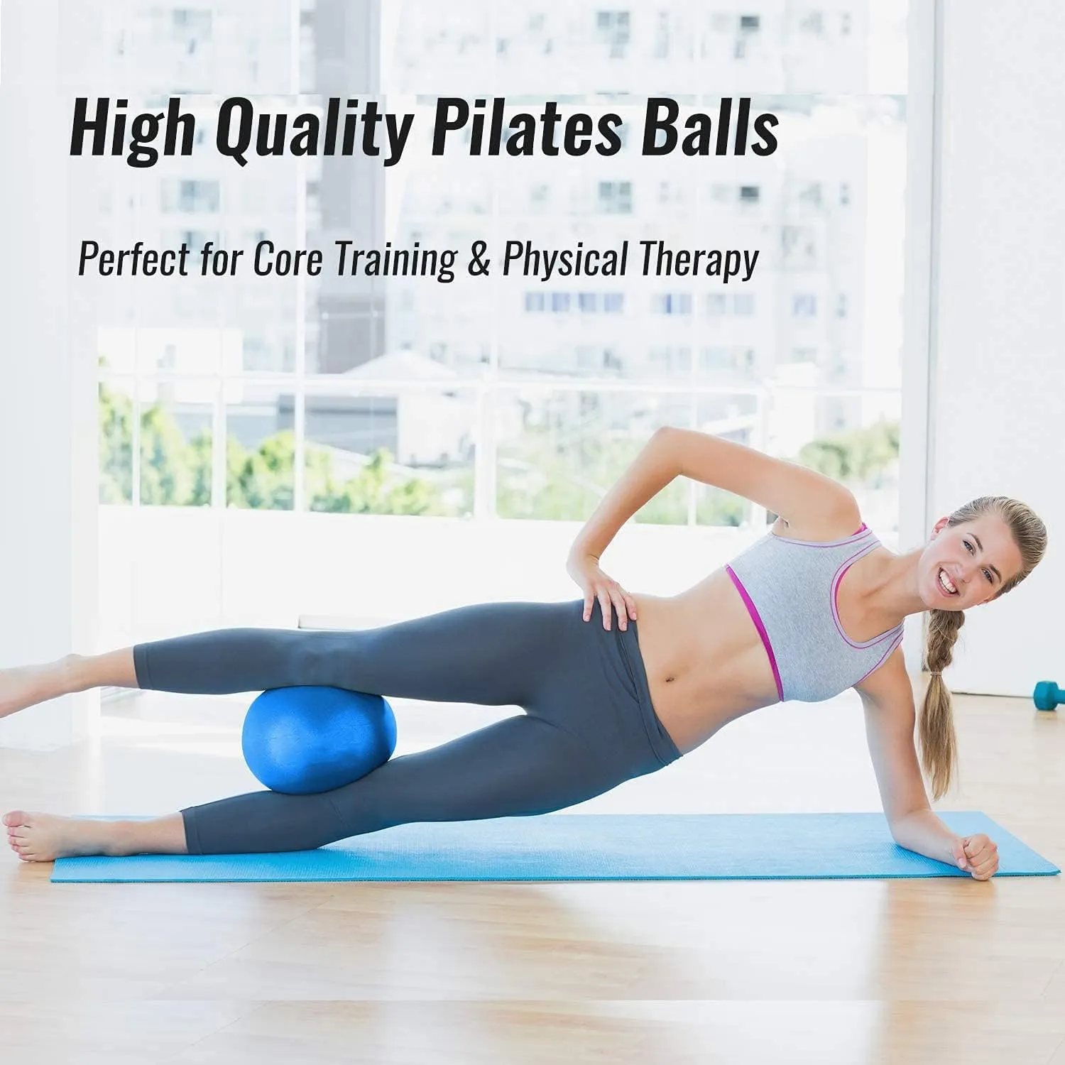 Yoga Ball, Small Exercise Ball, Pilates Ball 23cm for Yoga Pilates Fitness Physical Therapy Improves Balance