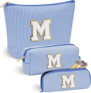YOOLIFE Initial Makeup Bag - Travel Cosmetic Bag for Women - Personalized Gifts for Bridesmaid, Best Friend, Birthday, Hostess