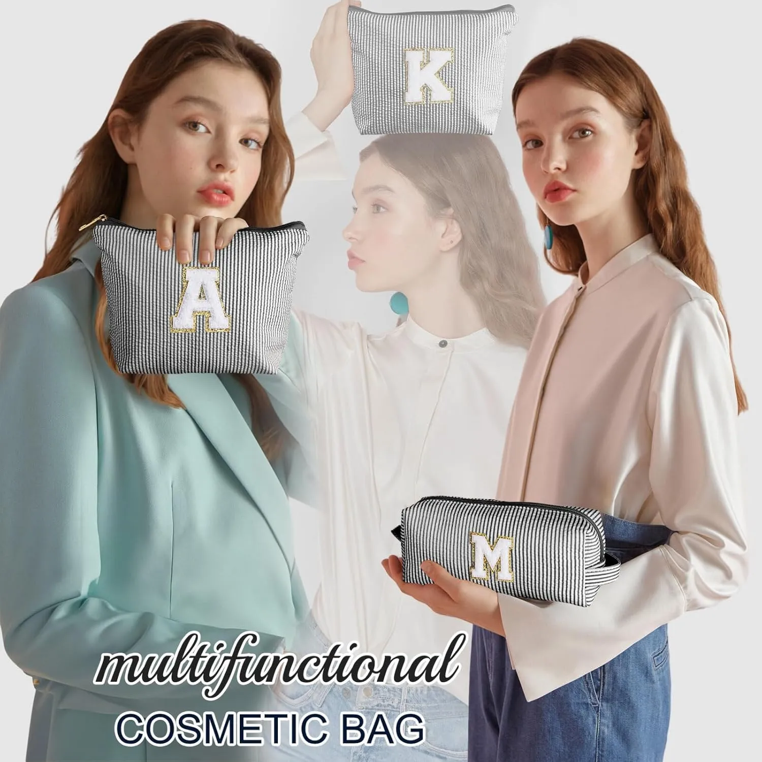 YOOLIFE Personalized Gifts for Women, Cute Travel Makeup Bag Daughter Niece Gifts Cosmetic Bag Skin Care Bag Sister Wife Friend Teacher Engagement Wedding Gifts for Women Mother'S Day Thank You Gift P