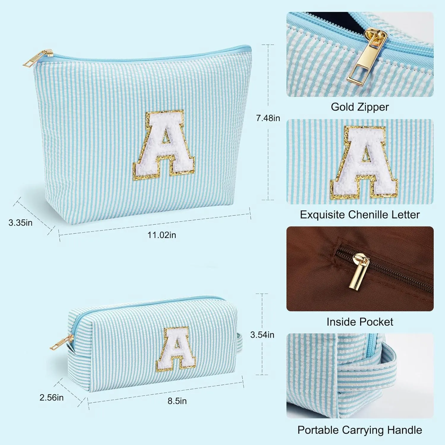 YOOLIFE Teen Girl Gifts Trendy Stuff | Cute Makeup Bag for Girls - Cosmetic Bags for Women | Initial Make Up Bag | Personalized Gifts for Women Friends | Skin Care Bag | Christmas Gifts for Girls K