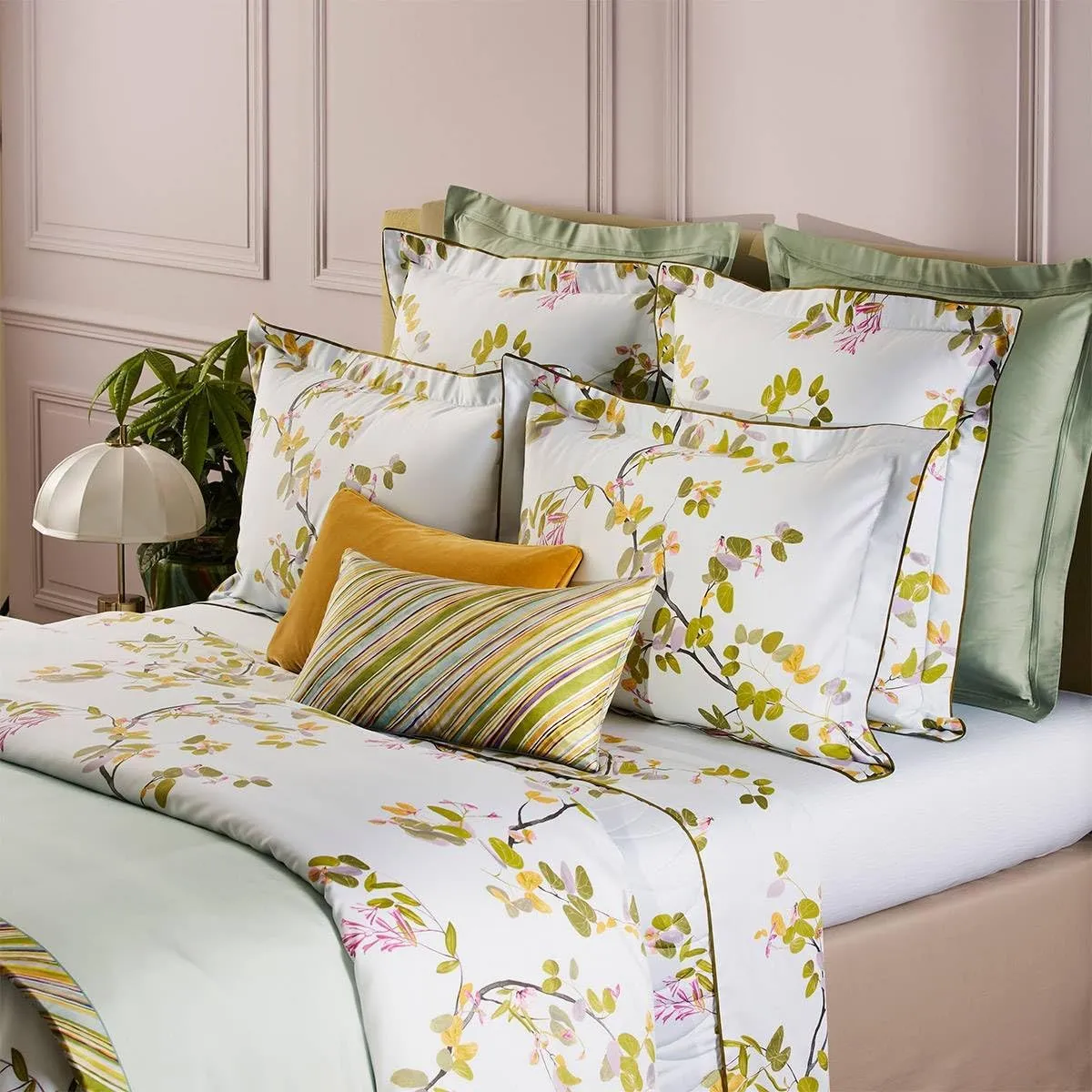 Yves Delorme Luciole Multicolor Twin 41 x 79 in Fitted Sheet - Extra Soft and Warm Luxury Sheets, 100% Natural Organic French Bed Linens - Breathable and Durable