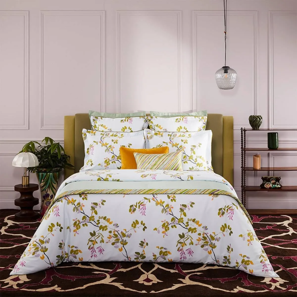 Yves Delorme Luciole Multicolor Twin 68 x 86 in Duvet Cover - Extra Soft and Warm Luxury Sheets, 100% Natural Organic French Bed Linens - Breathable and Durable