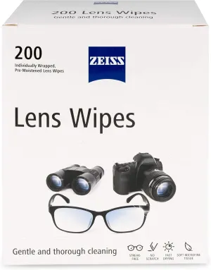 Zeiss Pre-Moistened Lens Cleaning Wipes, 2 Pack (200 Ct)