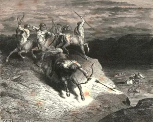 ZhiChengHflBM Famous Painting Artwork Print Art Painting on Canvas We to Those Beasts That Rapid Strode Along Drew Nearby Gustave Dore Picture Decoration Wall Art for Home Decor 60x90cm