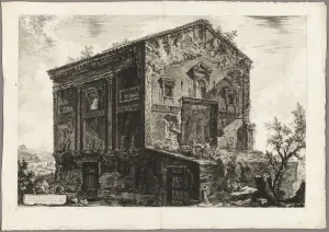 ZhiChengHflBM Vintage Painting Print Canvas Wall Art Canvas Picture View of the Temple of the Camenae by Battista Piranesi Poster Artwork for Home Decor 60x90cm