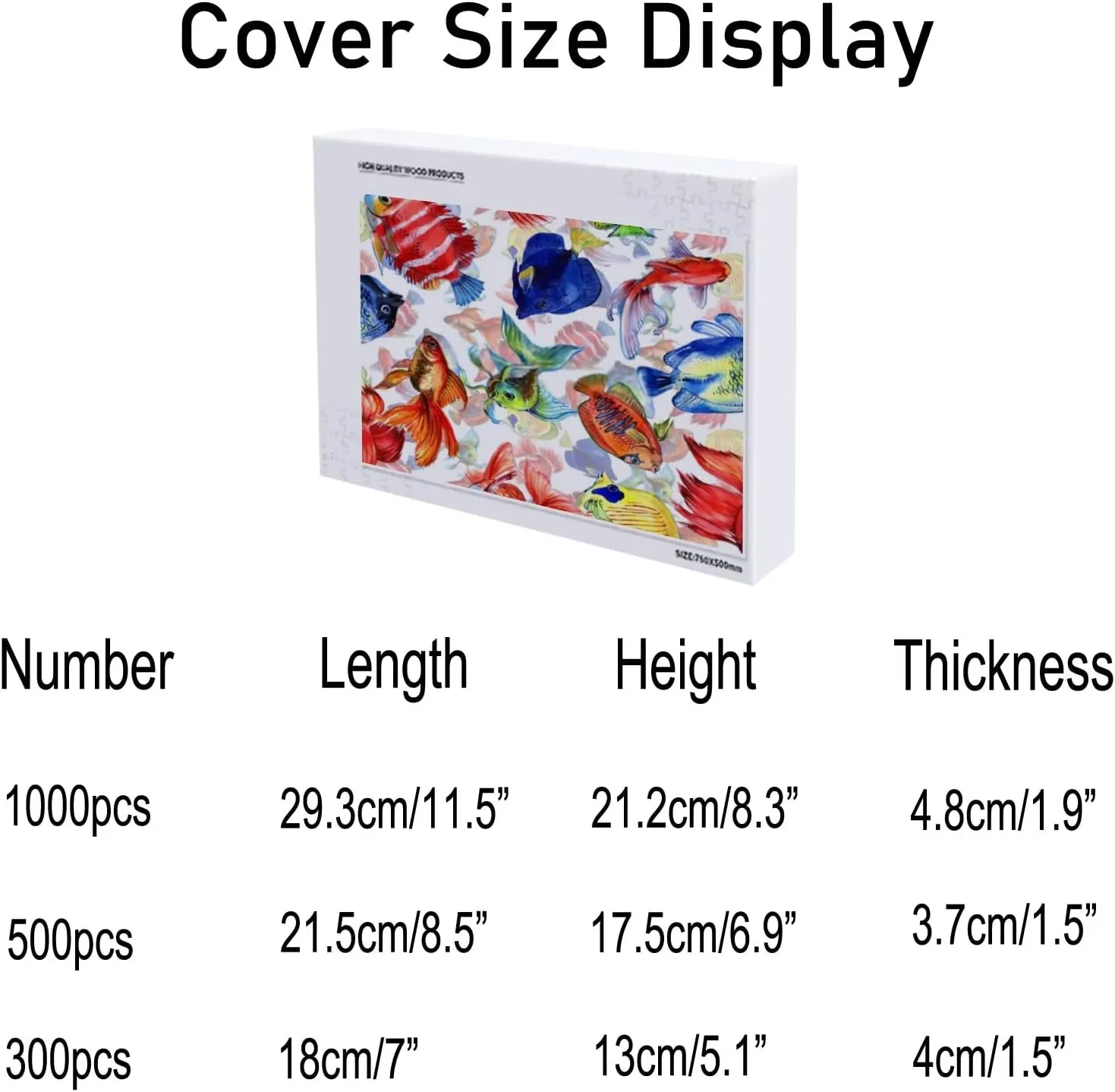 ZHONGJI Jigsaw Puzzle Watercolor Colorful Tropical Fish Educational Intellectual Decompressing Fun Game Artwork Fit Together Perfectly Adults Teens Kids 500PCS